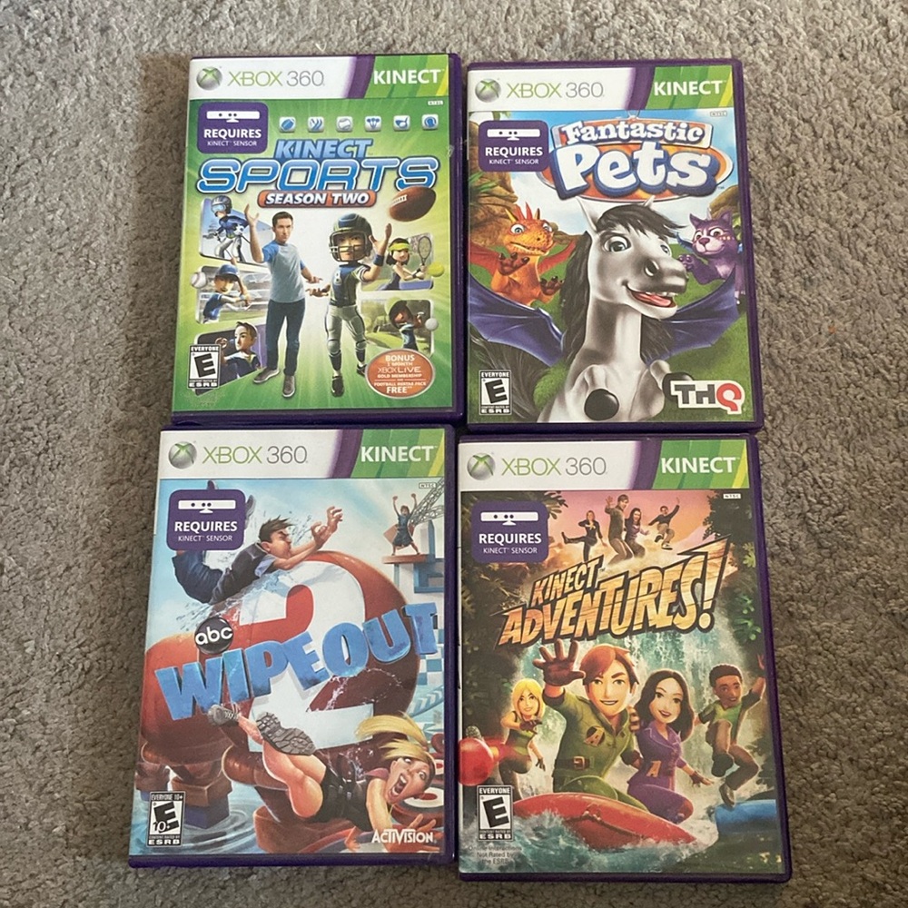 XBOX 360 Games Kinect Sports Season 2, Wipeout, Fantastic Pets & Adventures